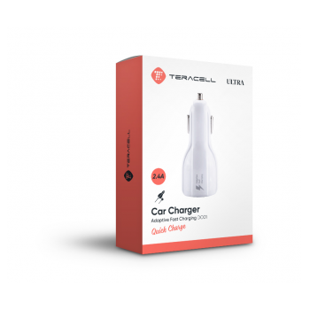 Auto punjac Teracell Ultra DC01 Lightning 2.4A beli