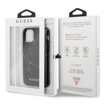 Maska Guess Faceplate Marble za iPhone X crna.