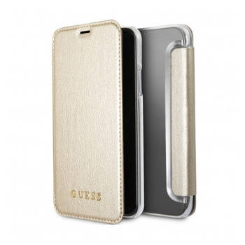 Maska na preklop Guess Book za iPhone X zlatna.