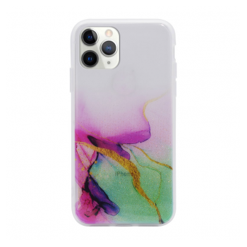 Maska Water Spark za iPhone 11 Pro transparent pink-zelena.