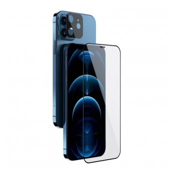 Zastitno staklo NILLKIN 2u1 HD Full Screen 2.5D (0,33mm) za iPhone 12 Pro Max crno