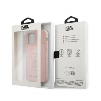 Maska Karl Lagerfeld Ikonik Outline za iPhone 12 Mini pink.