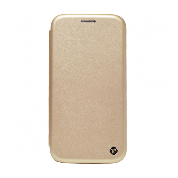 Maska na preklop Teracell Flip Premium za iPhone 13 Pro Max zlatna.
