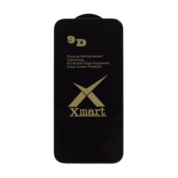 Zastitno staklo XMART 9D za iPhone 13/ 13 Pro/ 14/ 16e/ 17e crno
