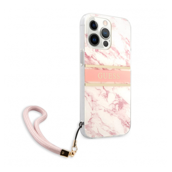 Maska Guess Marble Strap za iPhone 13 Pro 6.1 in pink.