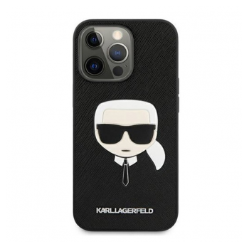 Maska Karl Lagerfeld Saffiano Head za iPhone 13 Pro 6.1 in crna.