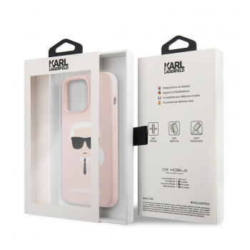 Maska Karl Lagerfeld Hc Silicone Karl Head za iPhone 13 Pro Light Pink.