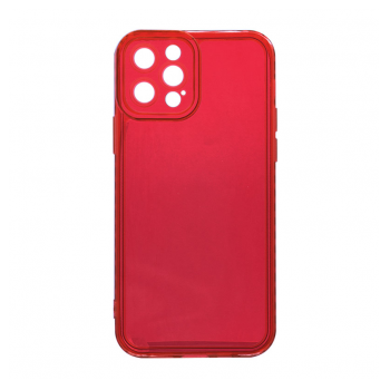 Maska Clear color za iPhone 12 Pro Max crvena.