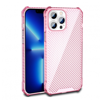 Maska Carbon shield iPhone 14 Pro pink.