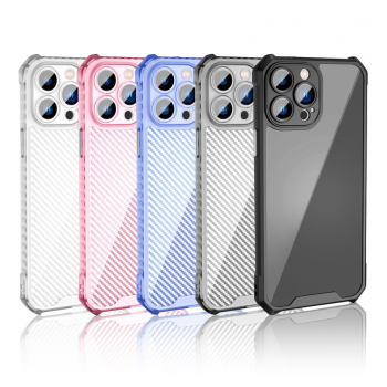 Maska Carbon shield iPhone 14 Plus siva.