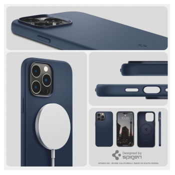 Maska Spigen silicone Fit MagSafe za iPhone 14 Pro tamno plava
