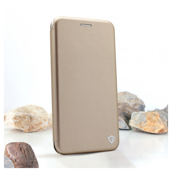 Maska na preklop Teracell Flip Premium za Xiaomi Redmi 12C zlatna.