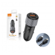 Auto punjac LDNIO C510Q PD/ QC3.0 38W (total) sa Type-C na iPhone Lightning kablom crni