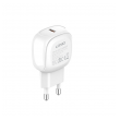 Kucni punjac LDNIO A1206C PD 27W sa kablom Type-C na Type-C beli 1m.