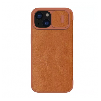 Maska na preklop NILLKIN Qin Pro za iPhone 15 Plus braon