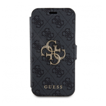 Maska Guess Bk Pu leather 4G Metal Logo za iPhone 15 Pro siva