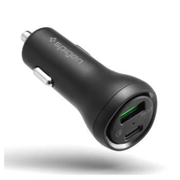 Spigen Steadiboost F31QC 2-Port Car Charger PD27W/QC3.0 crni