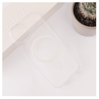 Maska Transparent Mag Case za iPhone 14 bela