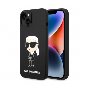 Maska Karl Lagerfeld Hc Silicone NFT Ikonik za iPhone 15 Plus crna
