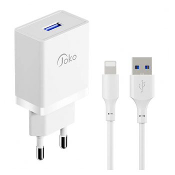 Kucni punjac KONFULON Joko JK77 12W sa kablom USB na iPhone Lightning beli 1m