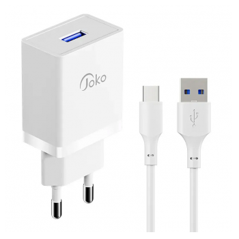 Kucni punjac KONFULON Joko JK77 12W sa kablom USB na Type-C beli 1m