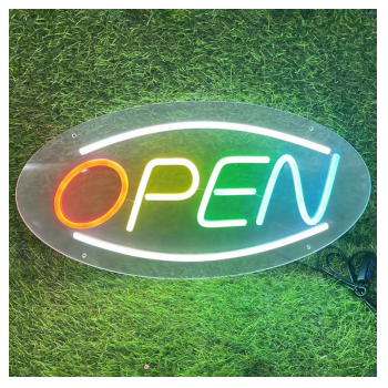 NEON svetleci reklamni znak Open
