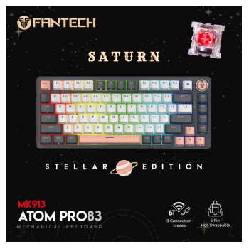 Tastatura Mehanicka Gaming Fantech MK913 RGB Atom PRO83 Wireless Saturn (RED switch)