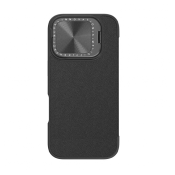 Maska na preklop NILLKIN Qin Prop za iPhone 16 Pro Max (Plain Leather) crna