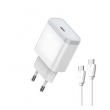 Kucni punjac LDNIO Q122 PPS PD 27W sa kablom Type-C na Type-C beli