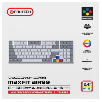 Tastatura Mehanicka Gaming Fantech MK916 RGB Maxfit AIR99 Wireless gray (red switch)
