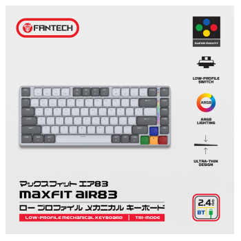 Tastatura Mehanicka Gaming Fantech MK915 RGB Maxfit AIR83 Wireless gray (brown switch)