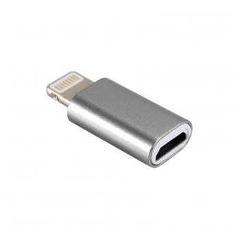 Adapter Lightning muski na Micro USB zenski sivi