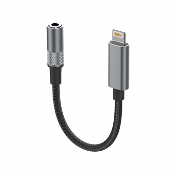 Adapter LDNIO LSY80i 3.5mm za slusalice iPhone Lightning na 3.5 mm sivi
