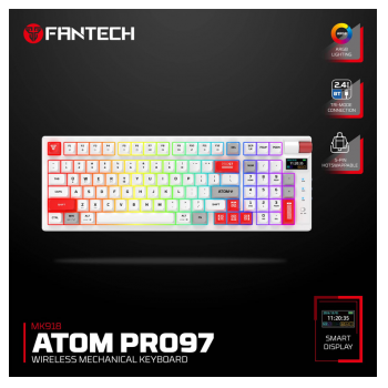 Tastatura Mehanicka Gaming Fantech MK918 RGB Atom PRO097 Wireless bela (blue switch)