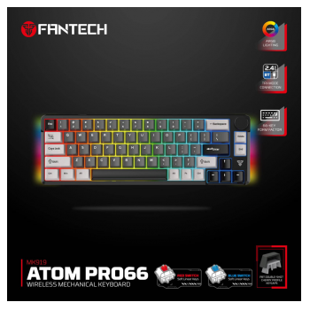 Tastatura Mehanicka Gaming Fantech MK919 Atom PRO66 crna (Red switch)