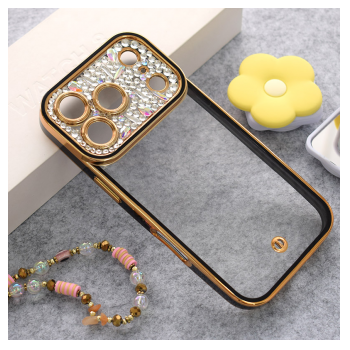 Maska Luxury Crystal Clear za iPhone 17 Pro Max/ 18 Pro Max crna