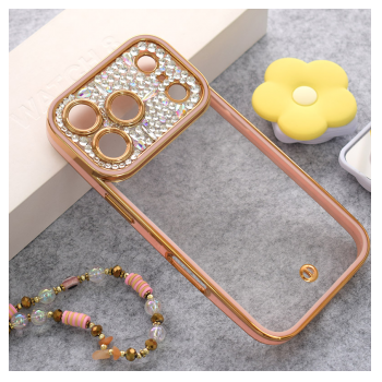 Maska Luxury Crystal Clear za iPhone 17 Pro/ 18 Pro roze