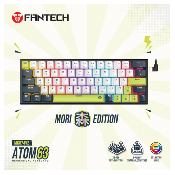 Tastatura Mehanicka Gaming Fantech MK874V2 RGB Atom 63 Mori bela (red switch)
