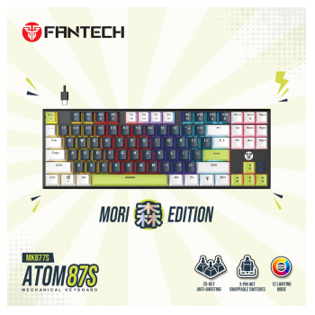 Tastatura Mehanicka Gaming Fantech MK877S RGB Atom 87S Mori plava (blue switch)
