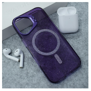 Maska Mag Case Bling Camera Bracket za iPhone 17 ljubicasta