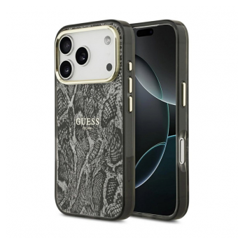 Maska Guess Python Pattern MagSafe za iPhone 17 Pro/ 18 Pro crna
