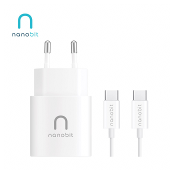 Kucni punjac Nanobit NB102 25W sa kablom Type-C na Type-C 25W 1m