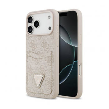 Maska Guess 4G Double Card Triangle za iPhone 17 Pro/ 18 Pro pink