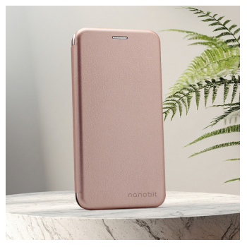 Maska na preklop Nanobit Coral Book za Honor Magic 8 Lite/ X9d roze zlatna