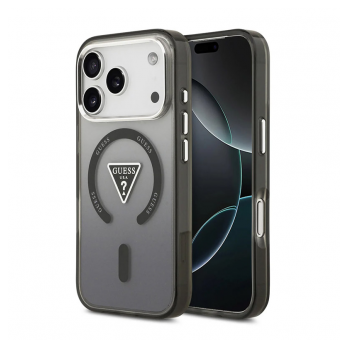 Maska Guess IML Gradient Triangle Logo MagSafe za iPhone 17 Pro/ 18 Pro crna