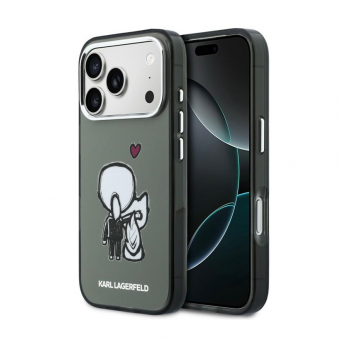 Maska Karl Lagerfeld Karl & Choupette Back MagSafe za iPhone 17 Pro siva