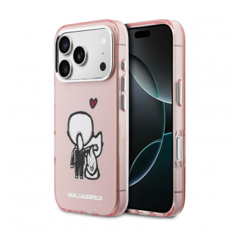 Maska Karl Lagerfeld Karl & Choupette Back MagSafe za iPhone 17 Pro Max roze
