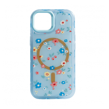 Maska Mag Case Floral Series za iPhone 13 plava