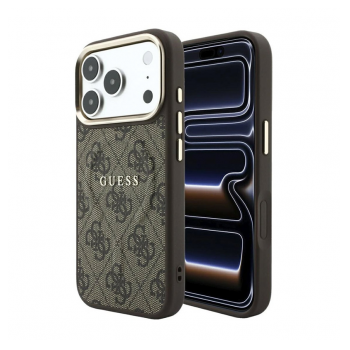 Maska Guess 4G Embossed Classic MagSafe za Samsung iPhone 17 Pro/ 18 Pro braon