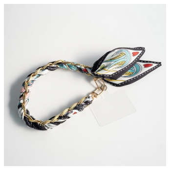 Traka oko ruke Elegant twist crno bela